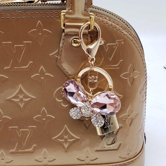 Authentic Louis Vuitton Lock & Key with Unbranded Butterfly Charm, Keychain - Picture 2 of 6